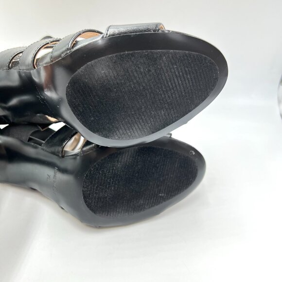 Nine West Womens Size 7 Black Corset Cage Stiletto Dress Heels‎ Sandals Shoes - Picture 8 of 11